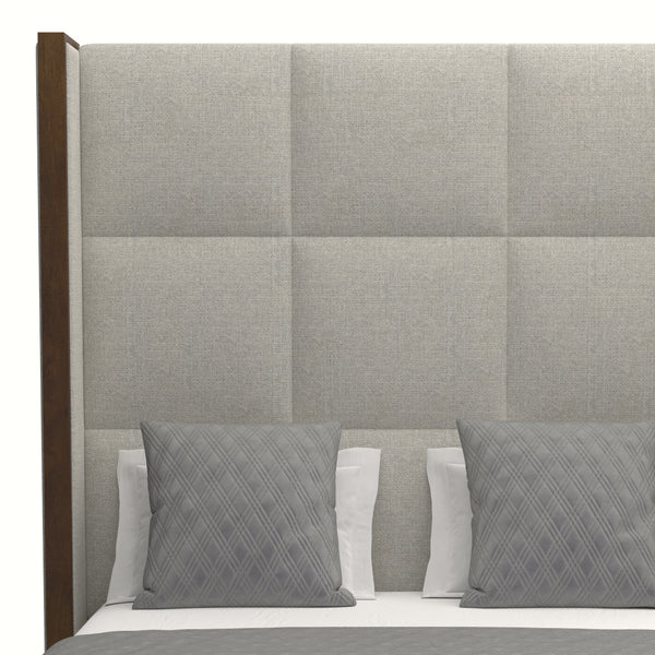 Nativa Interiors Irenne Square Tufted Upholstered High 87" Solid + Manufactured Wood / Revolution Performance Fabrics® Commercial Grade Panel Bed Grey Queen - 71.00"W x 86.00"D x 87.00"H
