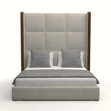 Nativa Interiors Irenne Square Tufted Upholstered High 87" Solid + Manufactured Wood / Revolution Performance Fabrics® Commercial Grade Panel Bed Grey Queen - 71.00"W x 86.00"D x 87.00"H