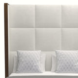 Nativa Interiors Irenne Square Tufted Upholstered High 87" Solid + Manufactured Wood / Revolution Performance Fabrics® Commercial Grade Panel Bed Off White Queen - 71.00"W x 86.00"D x 87.00"H