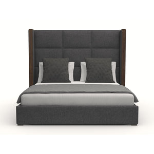 Nativa Interiors Irenne Square Tufted Upholstered Medium 67" Solid + Manufactured Wood / Revolution Performance Fabrics® Commercial Grade Panel Bed Charcoal Queen - 71.00"W x 86.00"D x 67.00"H