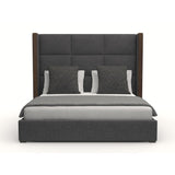 Nativa Interiors Irenne Square Tufted Upholstered Medium 67" Solid + Manufactured Wood / Revolution Performance Fabrics® Commercial Grade Panel Bed Charcoal Queen - 71.00"W x 86.00"D x 67.00"H