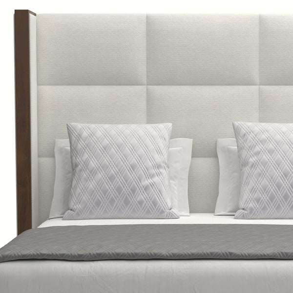 Nativa Interiors Irenne Square Tufted Upholstered Medium 67" Solid + Manufactured Wood / Revolution Performance Fabrics® Commercial Grade Panel Bed Off White Queen - 71.00"W x 86.00"D x 67.00"H