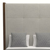 Nativa Interiors Irenne Simple Tufted Upholstered High 87" Solid + Manufactured Wood / Revolution Performance Fabrics® Commercial Grade Panel Bed Grey Queen - 71.00"W x 86.00"D x 87.00"H