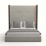 Nativa Interiors Irenne Simple Tufted Upholstered High 87" Solid + Manufactured Wood / Revolution Performance Fabrics® Commercial Grade Panel Bed Grey Queen - 71.00"W x 86.00"D x 87.00"H