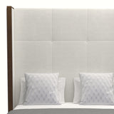 Nativa Interiors Irenne Simple Tufted Upholstered High 87" Solid + Manufactured Wood / Revolution Performance Fabrics® Commercial Grade Panel Bed Off White Queen - 71.00"W x 86.00"D x 87.00"H