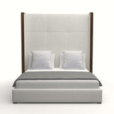 Nativa Interiors Irenne Simple Tufted Upholstered High 87" Solid + Manufactured Wood / Revolution Performance Fabrics® Commercial Grade Panel Bed Off White Queen - 71.00"W x 86.00"D x 87.00"H