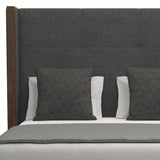 Nativa Interiors Irenne Simple Tufted Upholstered Medium 67" Solid + Manufactured Wood / Revolution Performance Fabrics® Commercial Grade Panel Bed Charcoal Queen - 71.00"W x 86.00"D x 67.00"H