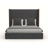 Nativa Interiors Irenne Simple Tufted Upholstered Medium 67" Solid + Manufactured Wood / Revolution Performance Fabrics® Commercial Grade Panel Bed Charcoal Queen - 71.00"W x 86.00"D x 67.00"H