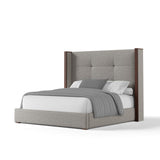 Nativa Interiors Irenne Simple Tufted Upholstered Medium 67" Solid + Manufactured Wood / Revolution Performance Fabrics® Commercial Grade Panel Bed Grey Queen - 71.00"W x 86.00"D x 67.00"H