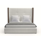 Nativa Interiors Irenne Simple Tufted Upholstered Medium 67" Solid + Manufactured Wood / Revolution Performance Fabrics® Commercial Grade Panel Bed Off White Queen - 71.00"W x 86.00"D x 67.00"H