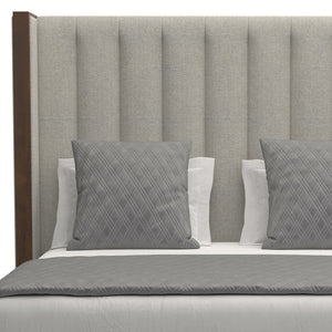 Nativa Interiors Irenne Vertical Channel Tufted Upholstered Medium 67" Solid + Manufactured Wood / Revolution Performance Fabrics® Commercial Grade Panel Bed Grey Queen - 71.00"W x 86.00"D x 67.00"H