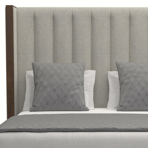 Nativa Interiors Irenne Vertical Channel Tufted Upholstered Medium 67" Solid + Manufactured Wood / Revolution Performance Fabrics® Commercial Grade Panel Bed Grey Queen - 71.00"W x 86.00"D x 67.00"H