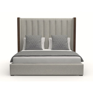 Nativa Interiors Irenne Vertical Channel Tufted Upholstered Medium 67" Solid + Manufactured Wood / Revolution Performance Fabrics® Commercial Grade Panel Bed Grey Queen - 71.00"W x 86.00"D x 67.00"H