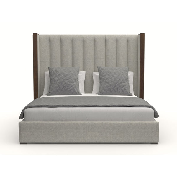 Nativa Interiors Irenne Vertical Channel Tufted Upholstered Medium 67" Solid + Manufactured Wood / Revolution Performance Fabrics® Commercial Grade Panel Bed Grey Queen - 71.00"W x 86.00"D x 67.00"H
