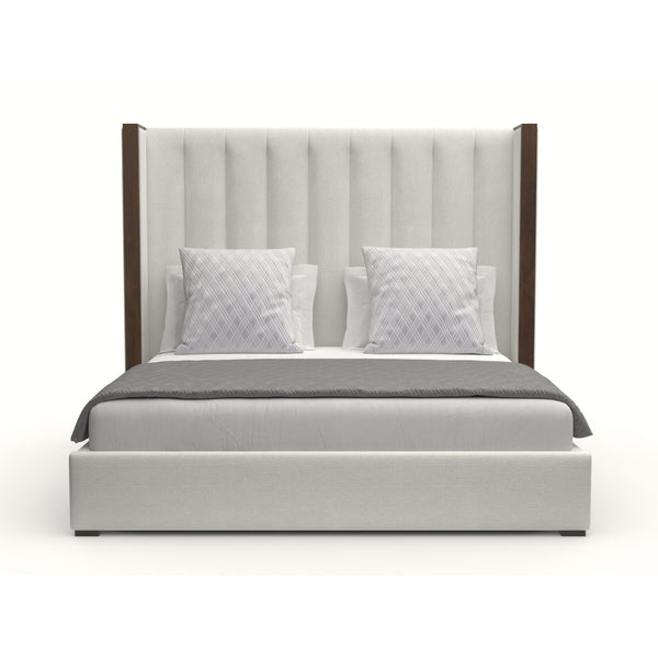 Nativa Interiors Irenne Vertical Channel Tufted Upholstered Medium 67" Solid + Manufactured Wood / Revolution Performance Fabrics® Commercial Grade Panel Bed Off White Queen - 71.00"W x 86.00"D x 67.00"H
