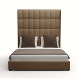 Nativa Interiors Moyra Box Tufted Upholstered High 87" Solid + Manufactured Wood / Revolution Performance Fabrics® Commercial Grade Panel Bed Brown Queen - 65.00"W x 86.00"D x 87.00"H