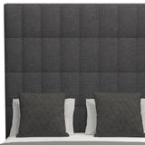 Nativa Interiors Moyra Box Tufted Upholstered High 87" Solid + Manufactured Wood / Revolution Performance Fabrics® Commercial Grade Panel Bed Charcoal Queen - 65.00"W x 86.00"D x 87.00"H