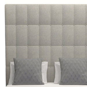 Nativa Interiors Moyra Box Tufted Upholstered High 87" Solid + Manufactured Wood / Revolution Performance Fabrics® Commercial Grade Panel Bed Grey Queen - 65.00"W x 86.00"D x 87.00"H