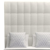 Nativa Interiors Moyra Box Tufted Upholstered High 87" Solid + Manufactured Wood / Revolution Performance Fabrics® Commercial Grade Panel Bed Off White Queen - 65.00"W x 86.00"D x 87.00"H