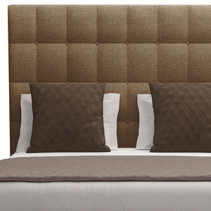 Nativa Interiors Moyra Box Tufted Upholstered Medium 67" Solid + Manufactured Wood / Revolution Performance Fabrics® Commercial Grade Panel Bed Brown Queen - 65.00"W x 86.00"D x 67.00"H