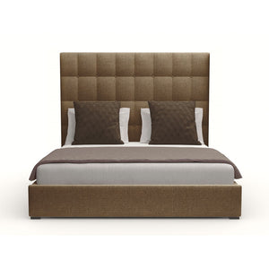 Nativa Interiors Moyra Box Tufted Upholstered Medium 67" Solid + Manufactured Wood / Revolution Performance Fabrics® Commercial Grade Panel Bed Brown Queen - 65.00"W x 86.00"D x 67.00"H