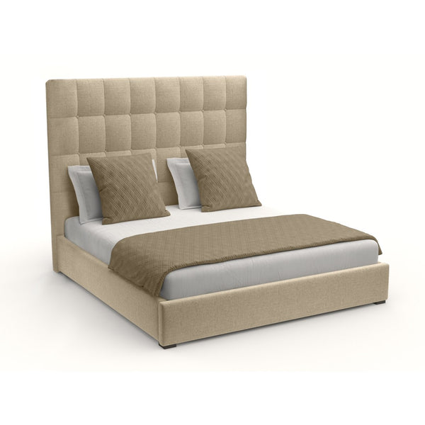 Nativa Interiors Moyra Box Tufted Upholstered Medium 67" Solid + Manufactured Wood / Revolution Performance Fabrics® Commercial Grade Panel Bed Flax Queen - 65.00"W x 86.00"D x 67.00"H
