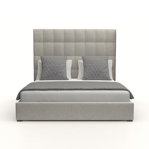 Nativa Interiors Moyra Box Tufted Upholstered Medium 67" Solid + Manufactured Wood / Revolution Performance Fabrics® Commercial Grade Panel Bed Grey Queen - 65.00"W x 86.00"D x 67.00"H