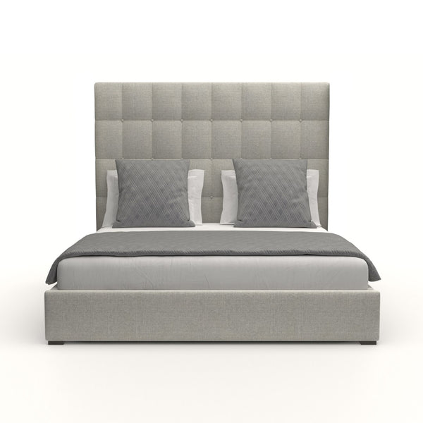 Nativa Interiors Moyra Box Tufted Upholstered Medium 67" Solid + Manufactured Wood / Revolution Performance Fabrics® Commercial Grade Panel Bed Grey Queen - 65.00"W x 86.00"D x 67.00"H