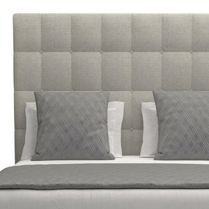 Nativa Interiors Moyra Box Tufted Upholstered Medium 67" Solid + Manufactured Wood / Revolution Performance Fabrics® Commercial Grade Panel Bed Grey Queen - 65.00"W x 86.00"D x 67.00"H