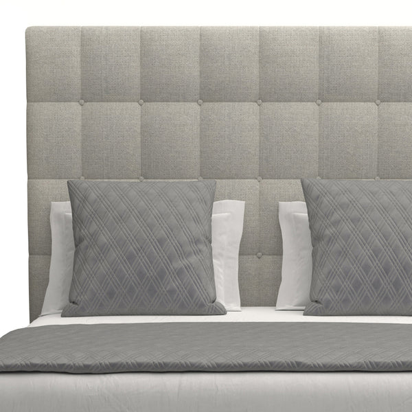 Nativa Interiors Moyra Box Tufted Upholstered Medium 67" Solid + Manufactured Wood / Revolution Performance Fabrics® Commercial Grade Panel Bed Grey Queen - 65.00"W x 86.00"D x 67.00"H
