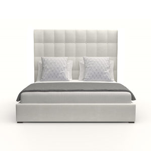 Nativa Interiors Moyra Box Tufted Upholstered Medium 67" Solid + Manufactured Wood / Revolution Performance Fabrics® Commercial Grade Panel Bed Off White Queen - 65.00"W x 86.00"D x 67.00"H