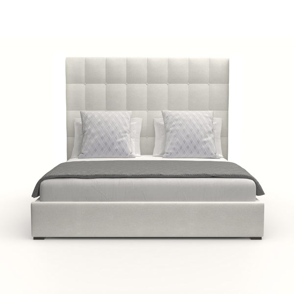 Nativa Interiors Moyra Box Tufted Upholstered Medium 67" Solid + Manufactured Wood / Revolution Performance Fabrics® Commercial Grade Panel Bed Off White Queen - 65.00"W x 86.00"D x 67.00"H