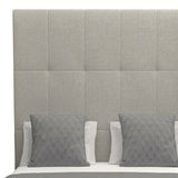 Nativa Interiors Moyra Button Tufted Upholstered High 87" Solid + Manufactured Wood / Revolution Performance Fabrics® Commercial Grade Panel Bed Grey Queen - 65.00"W x 86.00"D x 87.00"H