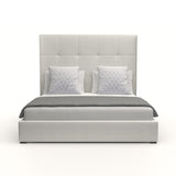 Nativa Interiors Moyra Button Tufted Upholstered Medium 67" Solid + Manufactured Wood / Revolution Performance Fabrics® Commercial Grade Panel Bed Off White Queen - 65.00"W x 86.00"D x 67.00"H