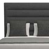 Nativa Interiors Moyra Horizontal Channel Tufted Upholstered Medium 67" Solid + Manufactured Wood / Revolution Performance Fabrics® Commercial Grade Panel Bed Charcoal Queen - 65.00"W x 86.00"D x 67.00"H