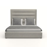 Nativa Interiors Moyra Horizontal Channel Tufted Upholstered Medium 67" Solid + Manufactured Wood / Revolution Performance Fabrics® Commercial Grade Panel Bed Grey Queen - 65.00"W x 86.00"D x 67.00"H