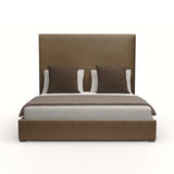 Nativa Interiors Moyra Plain Upholstered Medium 67" Solid + Manufactured Wood / Revolution Performance Fabrics® Commercial Grade Panel Bed Brown Queen - 65.00"W x 86.00"D x 67.00"H