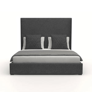 Nativa Interiors Moyra Plain Upholstered Medium 67" Solid + Manufactured Wood / Revolution Performance Fabrics® Commercial Grade Panel Bed Charcoal Queen - 65.00"W x 86.00"D x 67.00"H