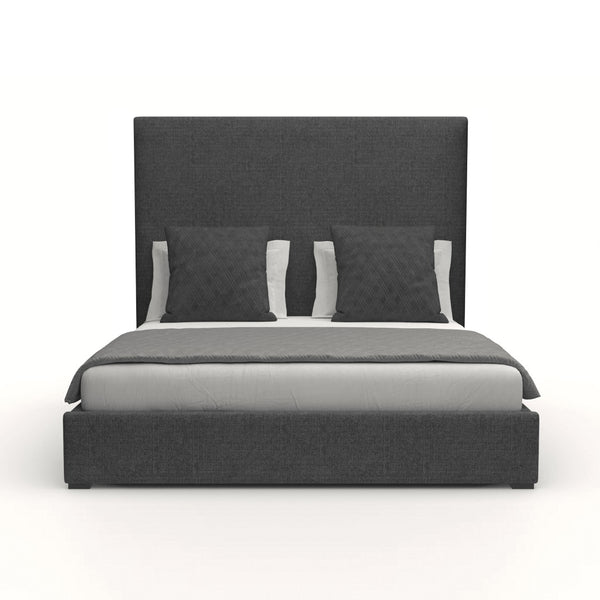Nativa Interiors Moyra Plain Upholstered Medium 67" Solid + Manufactured Wood / Revolution Performance Fabrics® Commercial Grade Panel Bed Charcoal Queen - 65.00"W x 86.00"D x 67.00"H