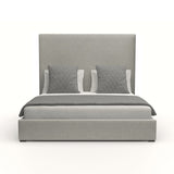 Nativa Interiors Moyra Plain Upholstered Medium 67" Solid + Manufactured Wood / Revolution Performance Fabrics® Commercial Grade Panel Bed Grey Queen - 65.00"W x 86.00"D x 67.00"H