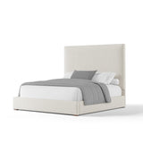 Nativa Interiors Moyra Plain Upholstered Medium 67" Solid + Manufactured Wood / Revolution Performance Fabrics® Commercial Grade Panel Bed Off White Queen - 65.00"W x 86.00"D x 67.00"H