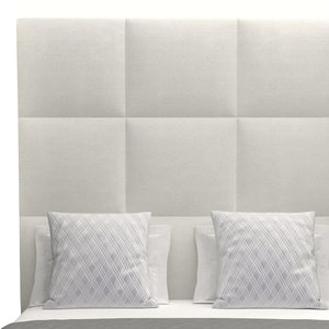 Nativa Interiors Moyra Square Tufted Upholstered High 87" Solid + Manufactured Wood / Revolution Performance Fabrics® Commercial Grade Panel Bed Off White Queen - 65.00"W x 86.00"D x 87.00"H