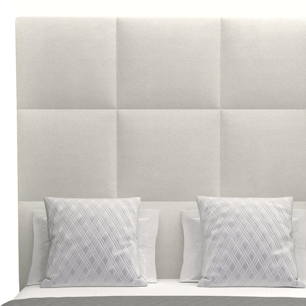 Nativa Interiors Moyra Square Tufted Upholstered High 87" Solid + Manufactured Wood / Revolution Performance Fabrics® Commercial Grade Panel Bed Off White Queen - 65.00"W x 86.00"D x 87.00"H