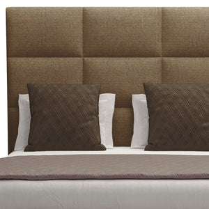 Nativa Interiors Moyra Square Tufted Upholstered Medium 67" Solid + Manufactured Wood / Revolution Performance Fabrics® Commercial Grade Panel Bed Brown Queen - 65.00"W x 86.00"D x 67.00"H