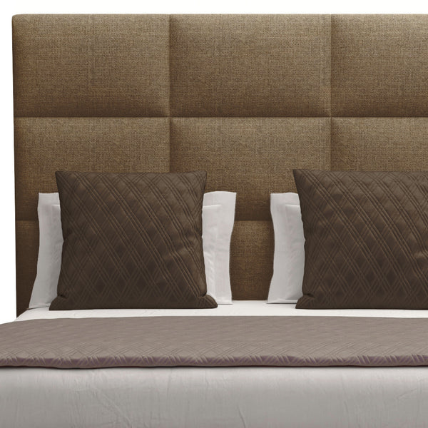 Nativa Interiors Moyra Square Tufted Upholstered Medium 67" Solid + Manufactured Wood / Revolution Performance Fabrics® Commercial Grade Panel Bed Brown Queen - 65.00"W x 86.00"D x 67.00"H