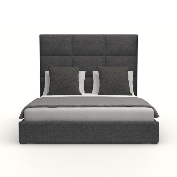 Nativa Interiors Moyra Square Tufted Upholstered Medium 67" Solid + Manufactured Wood / Revolution Performance Fabrics® Commercial Grade Panel Bed Charcoal Queen - 65.00"W x 86.00"D x 67.00"H