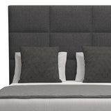 Nativa Interiors Moyra Square Tufted Upholstered Medium 67" Solid + Manufactured Wood / Revolution Performance Fabrics® Commercial Grade Panel Bed Charcoal Queen - 65.00"W x 86.00"D x 67.00"H