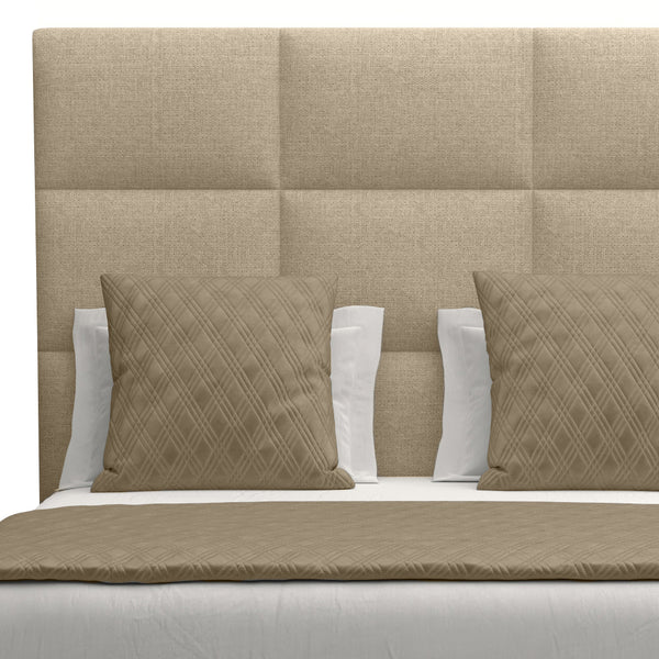 Nativa Interiors Moyra Square Tufted Upholstered Medium 67" Solid + Manufactured Wood / Revolution Performance Fabrics® Commercial Grade Panel Bed Flax Queen - 65.00"W x 86.00"D x 67.00"H