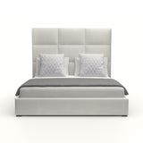 Nativa Interiors Moyra Square Tufted Upholstered Medium 67" Solid + Manufactured Wood / Revolution Performance Fabrics® Commercial Grade Panel Bed Off White Queen - 65.00"W x 86.00"D x 67.00"H