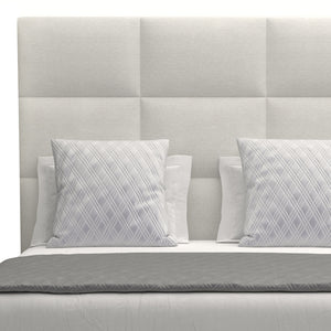 Nativa Interiors Moyra Square Tufted Upholstered Medium 67" Solid + Manufactured Wood / Revolution Performance Fabrics® Commercial Grade Panel Bed Off White Queen - 65.00"W x 86.00"D x 67.00"H